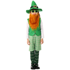 Kinder St. Patrick Cosplay Kostüm Grüne Brille Party Halloween Karneval cos Anzug