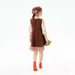 Damen Halloween Dienstmädchenkostüm Literarisches Vintage Kleid Bauernhof Zivile Kostüm