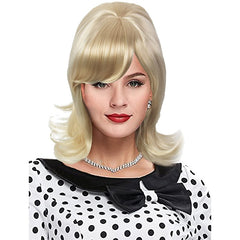 Damen Perücke 50er 60er 70er Retro Stil,Synthetikhaar,für Kostümparty Halloween Karneval