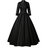 Damen Viktorianisch Vintage Gothic Spitze Lang Halloween Damen Abschlussballkleider