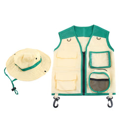 Kinder Safari Kostüm Jacke Hut Karneval-Klamotten Dschungel-Kostüm Wildhüter Kostüm