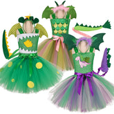 Dinosaur World Kinder Mädchen Cosplay Flauschiges grün Tutu-Kleid Für Halloween, Kindergeburtstag Cosplay-Partys