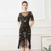 1920er Jahre Stil Charleston Kleid Damen Flapper Kleid Voller Pailletten Retro klassische Motto Party