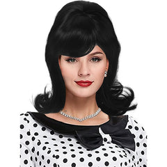 Damen Perücke 50er 60er 70er Retro Stil,Synthetikhaar,für Kostümparty Halloween Karneval