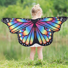 Kinder Halloween bedruck Schmetterlingsflgel Flgel Kostm, Schmetterling Pixie Cape Mädchen, Festival Kostüm Partei, Mehrfarbig