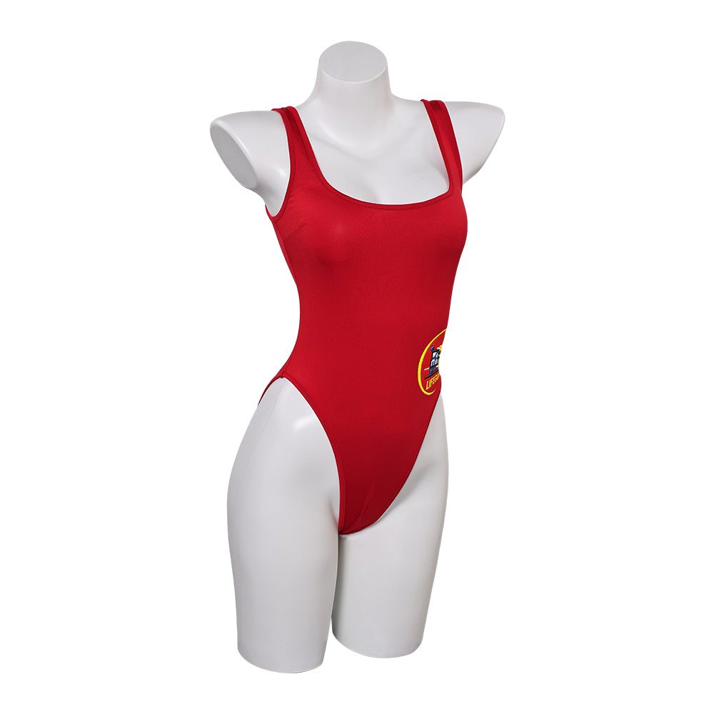 Baywatch Damen Badeanzug C.J. Parker Cosplay-Kostüm für Halloween, Karneval und Partys