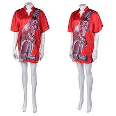 Damen ABBA Cosplay Kostüm Outfits Halloween Karneval Anzug Agnetha Faltskong Retro Style T-Shirt Kleid