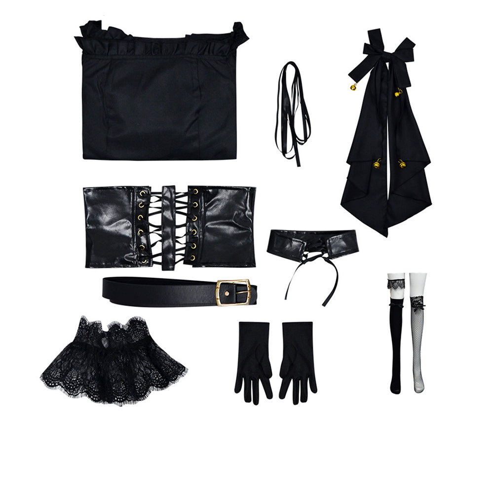 Damen Ani Kleid Cosplay Kostüm Gothic Kleid Halloween Karneval Party Anzug