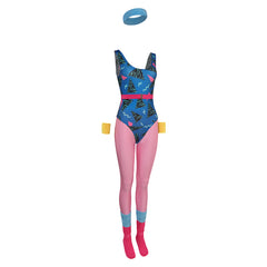 Damen Cosplay Kostüm Outfits Halloween Karneval Anzug Bodysuit 80er Jahre Jumpsuit