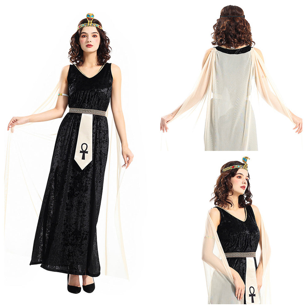Damen Kleid Ägyptische Pharaonin Kostüm für Halloween & Fasching Karneval und Partys
