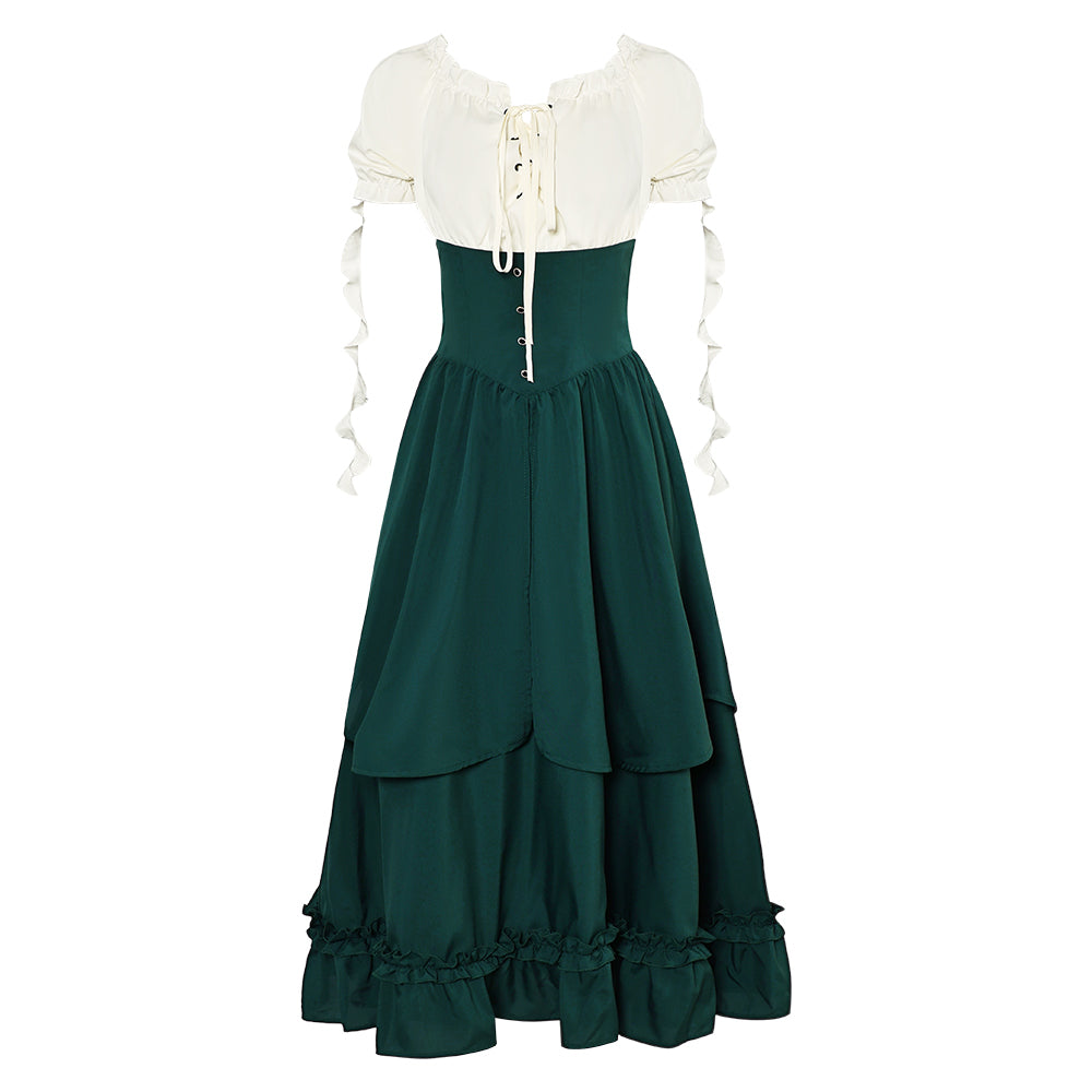 Damen Mittelalter Cosplay Kostüm Outfits Halloween Karneval Anzug Kleid