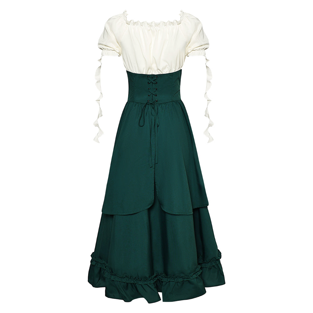 Damen Mittelalter Cosplay Kostüm Outfits Halloween Karneval Anzug Kleid