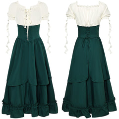 Damen Mittelalter Cosplay Kostüm Outfits Halloween Karneval Anzug Kleid