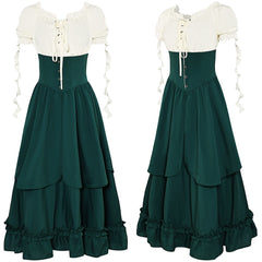 Damen Mittelalter Cosplay Kostüm Outfits Halloween Karneval Anzug Kleid