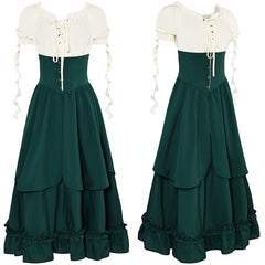 Damen Mittelalter Cosplay Kostüm Outfits Halloween Karneval Anzug Kleid