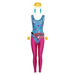 Damen Overall 80er Cosplay Kostüm Jumpsuit Outfits Halloween Karneval Anzug