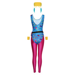 Damen Overall 80er Cosplay Kostüm Jumpsuit Outfits Halloween Karneval Anzug