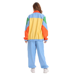 Damen Retro70s Sportmode Hip Hop Tanz Cosplay Kostüm Jacke Mantel Hose Outfits Halloween Karneval Party Anzug
