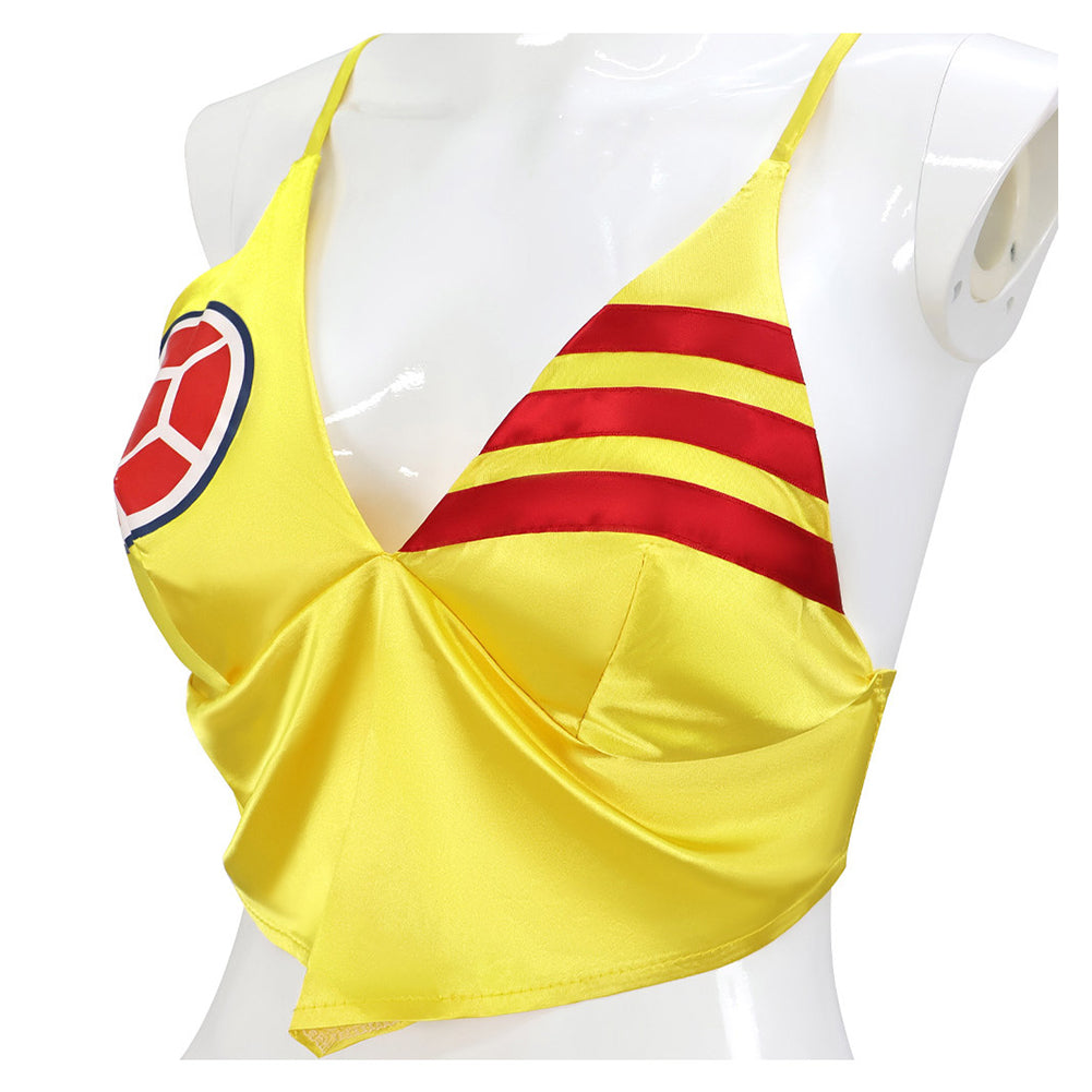 Damen Shakira Cheerleader-Kostüm Cosplay-Kostüm für Halloween und Karnevalspartys