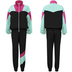 Damen Trainingsanzug 80er Cosplay Kostüm Outfits Halloween Karneval Anzug
