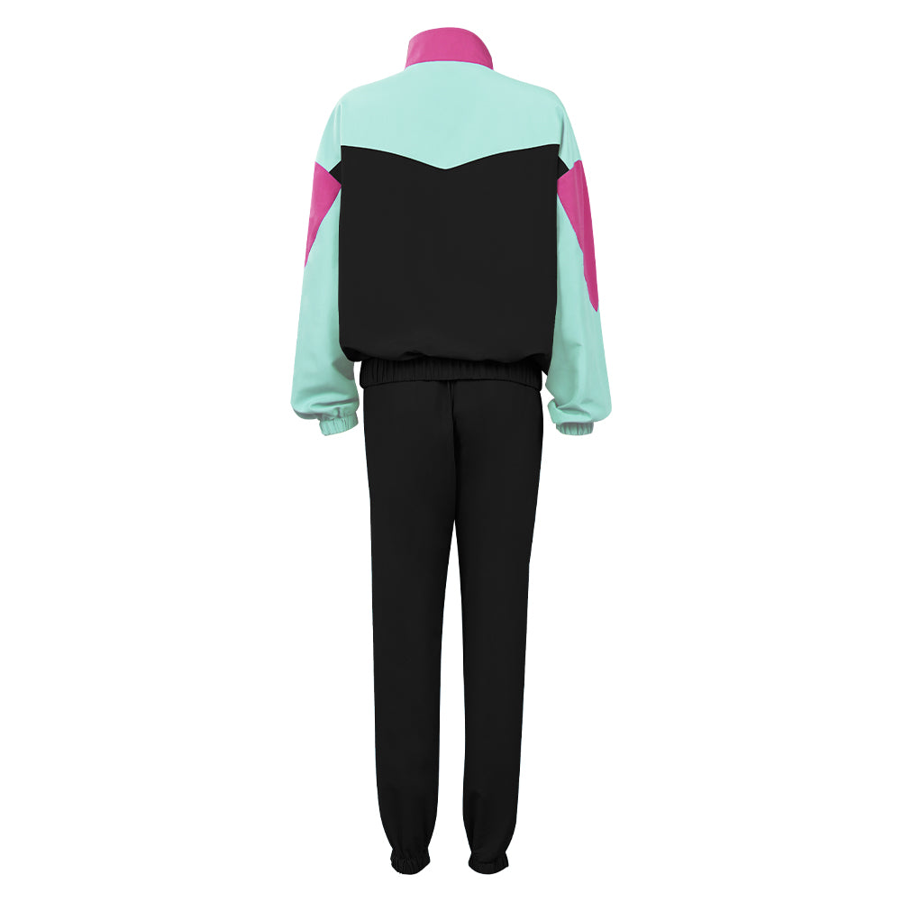 Damen Trainingsanzug 80er Cosplay Kostüm Outfits Halloween Karneval Anzug