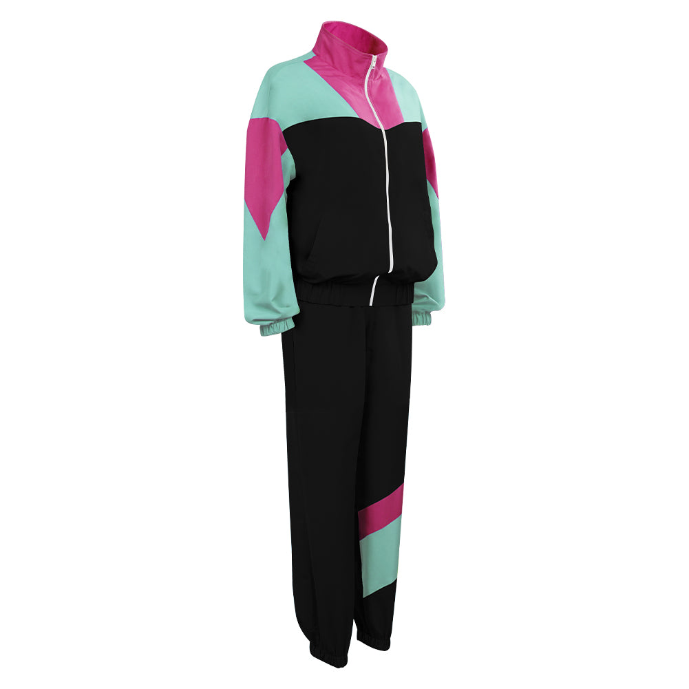 Damen Trainingsanzug 80er Cosplay Kostüm Outfits Halloween Karneval Anzug