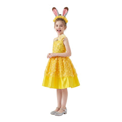 Die Schöne und das Biest Kinder Mädchen Belle Kleid Cosplay-Kostüm für Halloween, Karneval oder Partys