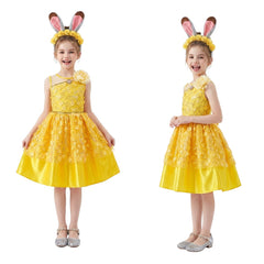 Die Schöne und das Biest Kinder Mädchen Belle Kleid Cosplay-Kostüm für Halloween, Karneval oder Partys