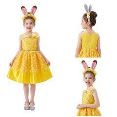 Die Schöne und das Biest Kinder Mädchen Belle Kleid Cosplay-Kostüm für Halloween, Karneval oder Partys