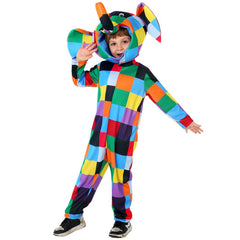 Kinder Elmer-Kostüm zum Weltbuchtag Karomuster Halloween-Kostüm