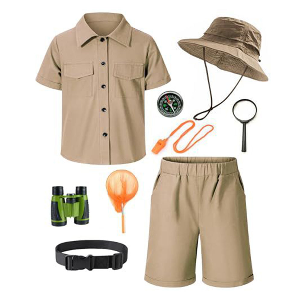 Entdecker Camping Cosplay Kostüm - Halloween Karneval Outdoor Party Komplettset