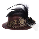 Halloween Karneval Kostüm Zubehör Gothic Punk Gear Feder Mini Hut