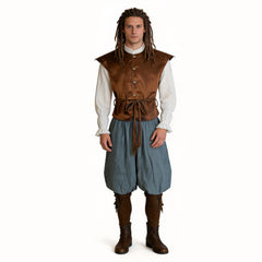 Herren Piraten-Cosplay-Kostüm aus dem Mittelalter Halloween, Karneval und Partys