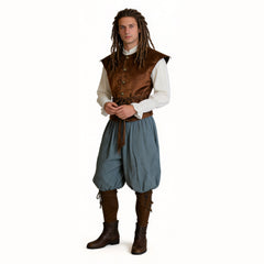 Herren Piraten-Cosplay-Kostüm aus dem Mittelalter Halloween, Karneval und Partys