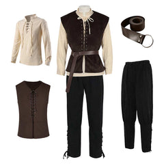 Herren Steampunk Mittelalterliche Jacke Gothic Viktorianisch Cosplay Kostüm Outfits Halloween Karneval Anzug