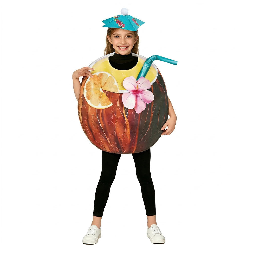 Kinder Cosplay-Kostüm Halloween Karneval Party-Outfit Kokosnussgetränk
