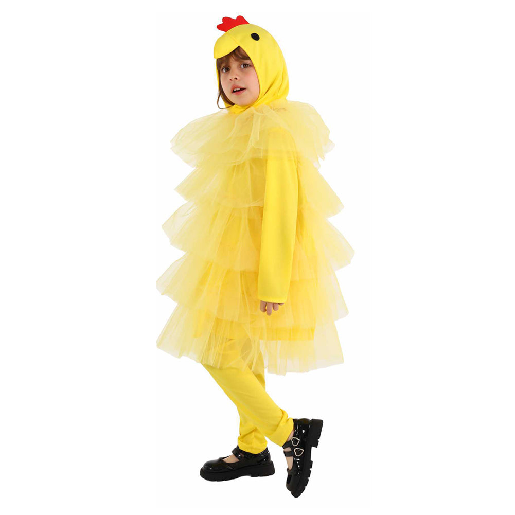 Kinder Halloween Karneval Anzug Gelb Huhn Bühne Performance Cosplay Kostüm Outfits