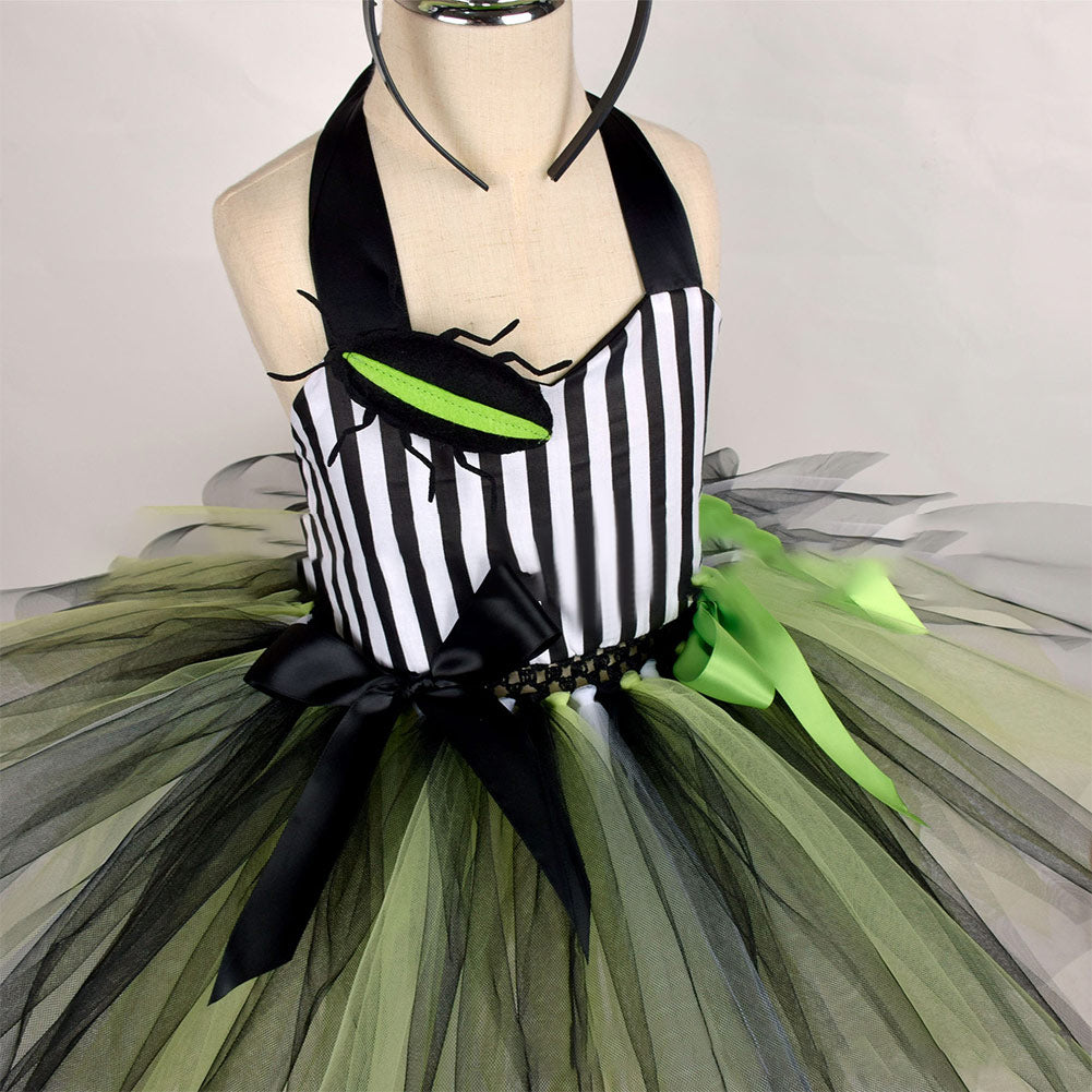 Kinder Mäcdchen tutu Kleid Beetlejuice Cosplay Kostüm Outfits Halloween Karneval Anzug