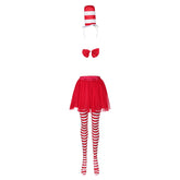 Kinder Mädchen Die Katze im Hut Cosplay Kostüm Outfits Halloween Karneval Anzug cos Rock