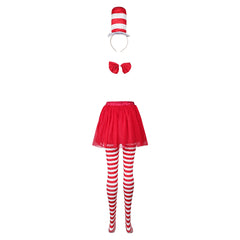 Kinder Mädchen Die Katze im Hut Cosplay Kostüm Outfits Halloween Karneval Anzug cos Rock