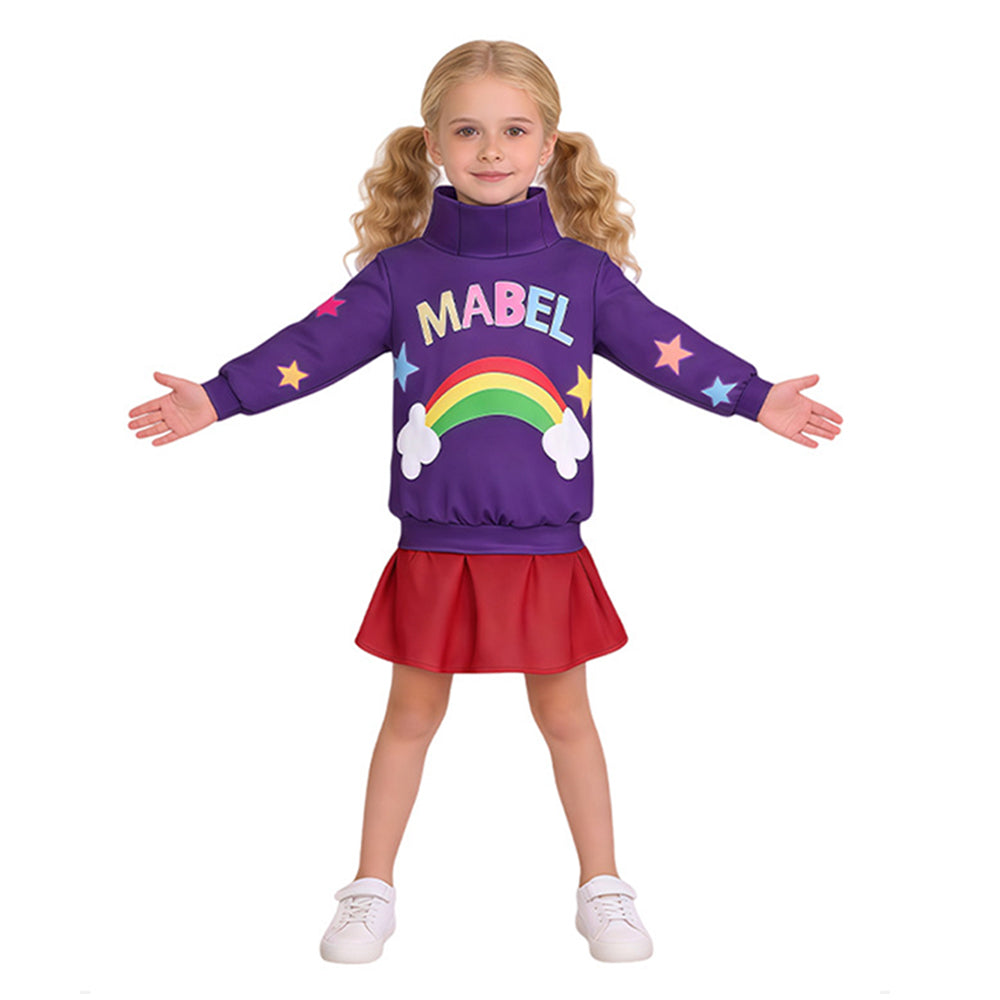 Kinder Mädchen Gravity Falls Cosplay-Kostüm für Halloween, Karneval oder Partys Mabel