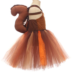 Kinder Mädchen Kleid Eichhörnchen Cosplay Kostüm Halloween Karneval Party Anzug
