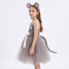 Kinder Mädchen Kleid Kostüm für Halloween, Karneval oder Party – Cartoon-Tier-Cosplay