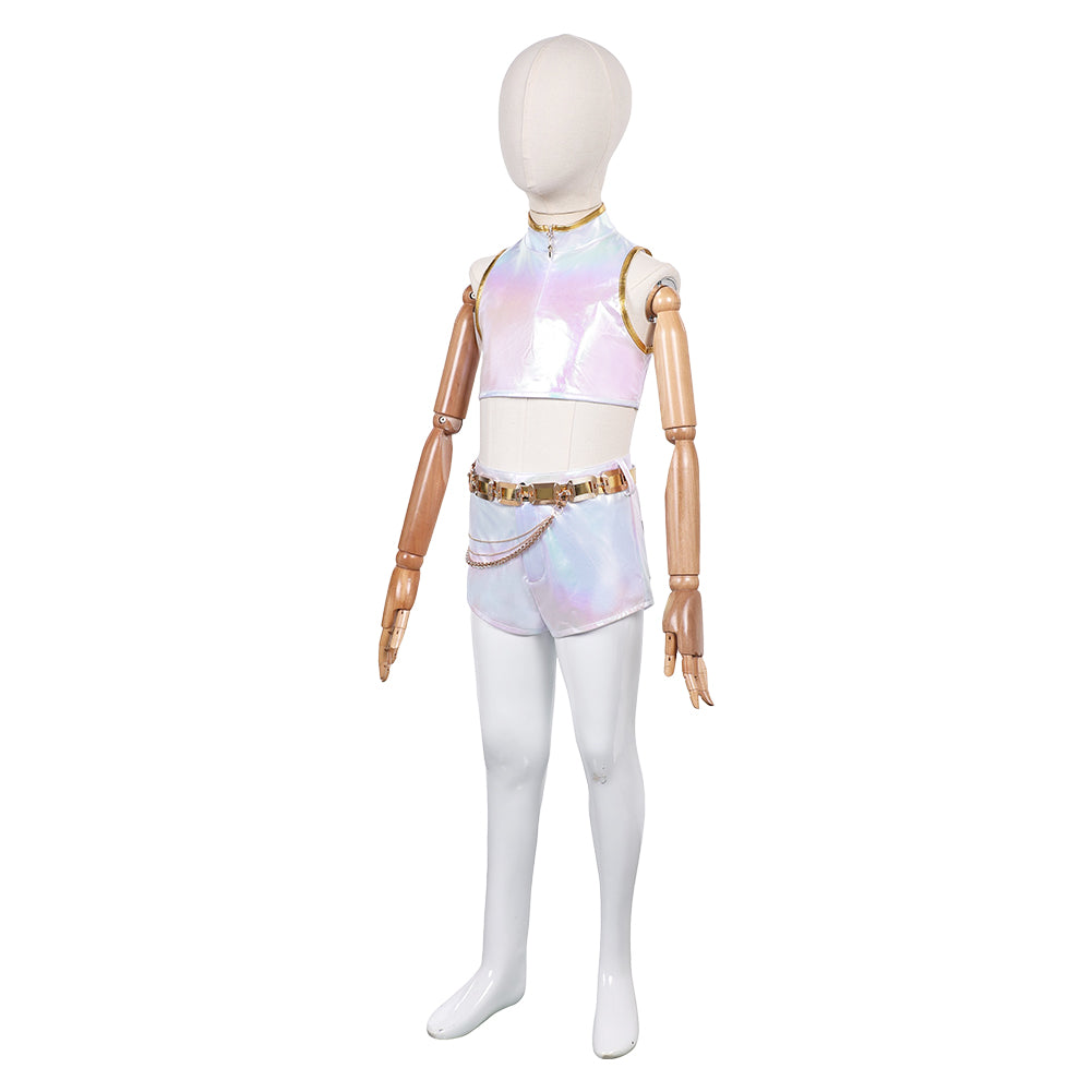 Kinder Mädchen Kpop Demon Hunters Rumi Cosplay Kostüm Halloween Karneval Party Overall Huntrix