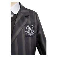 Kinder Mädchen Mittwoch Schuluniform Kostüm Addams Halloween Cosplay Outfit