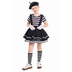 Kinder Mädchen Pantomime Kostüm Cosplay Kleidung Halloween Karneval Party Anzug