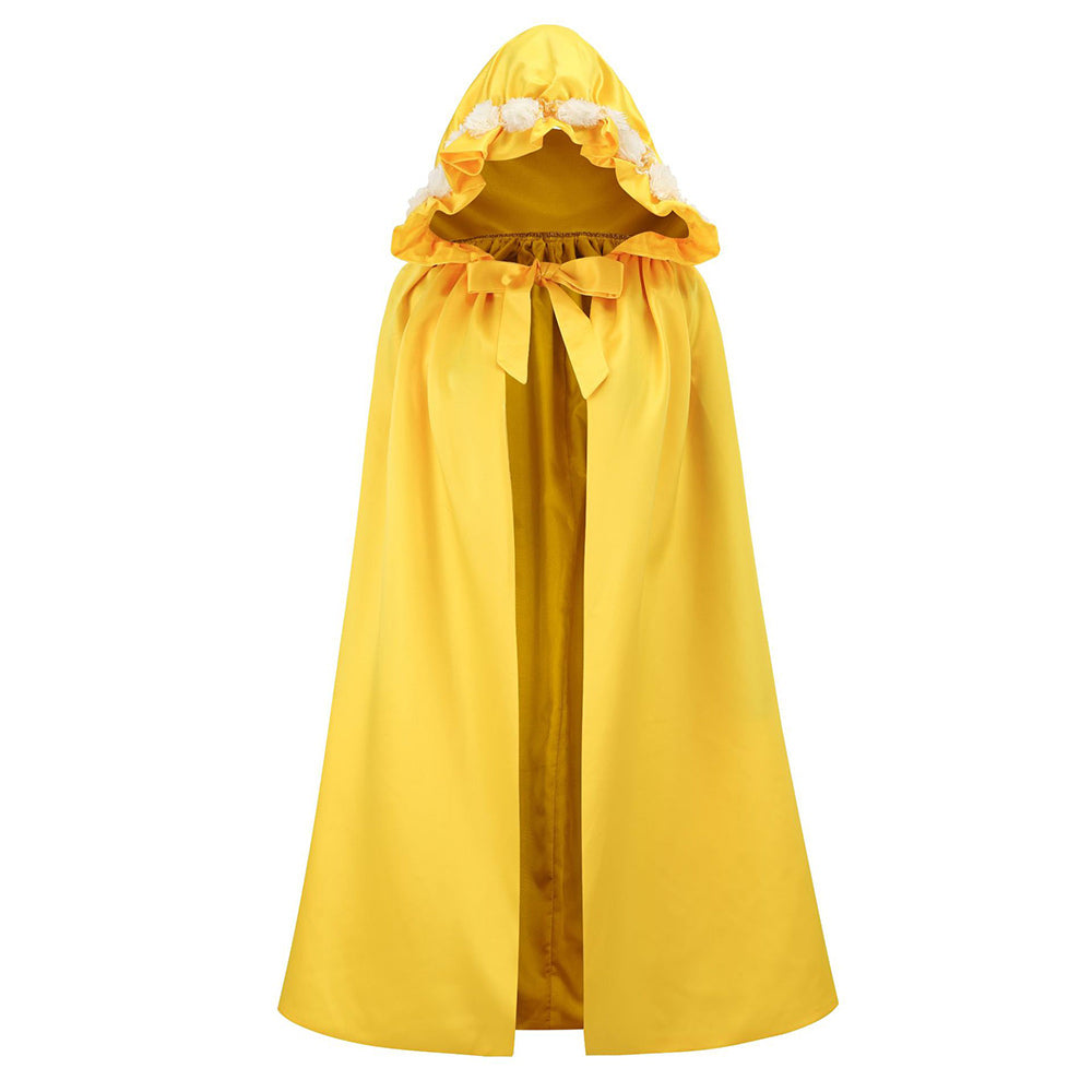 Kinder Mädchen Umhang Belle Cosplay Mantel Kostüm Outfits Halloween Karneval Anzug