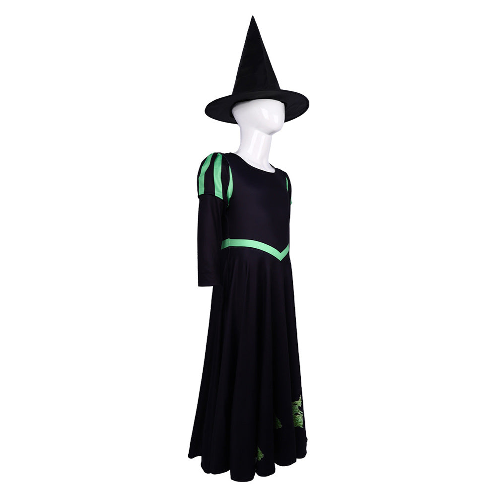 Kinder Mädchen Wicked Elphaba Cosplay Kostüm Outfits Halloween Karneval Anzug