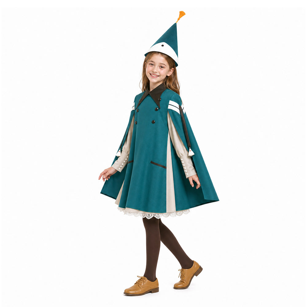 Kinder Mädchen Witch Hat Atelier Coco Cosplay-Kostüm mit spitzem Hut – Halloween- und Karnevals-Party-Outfit