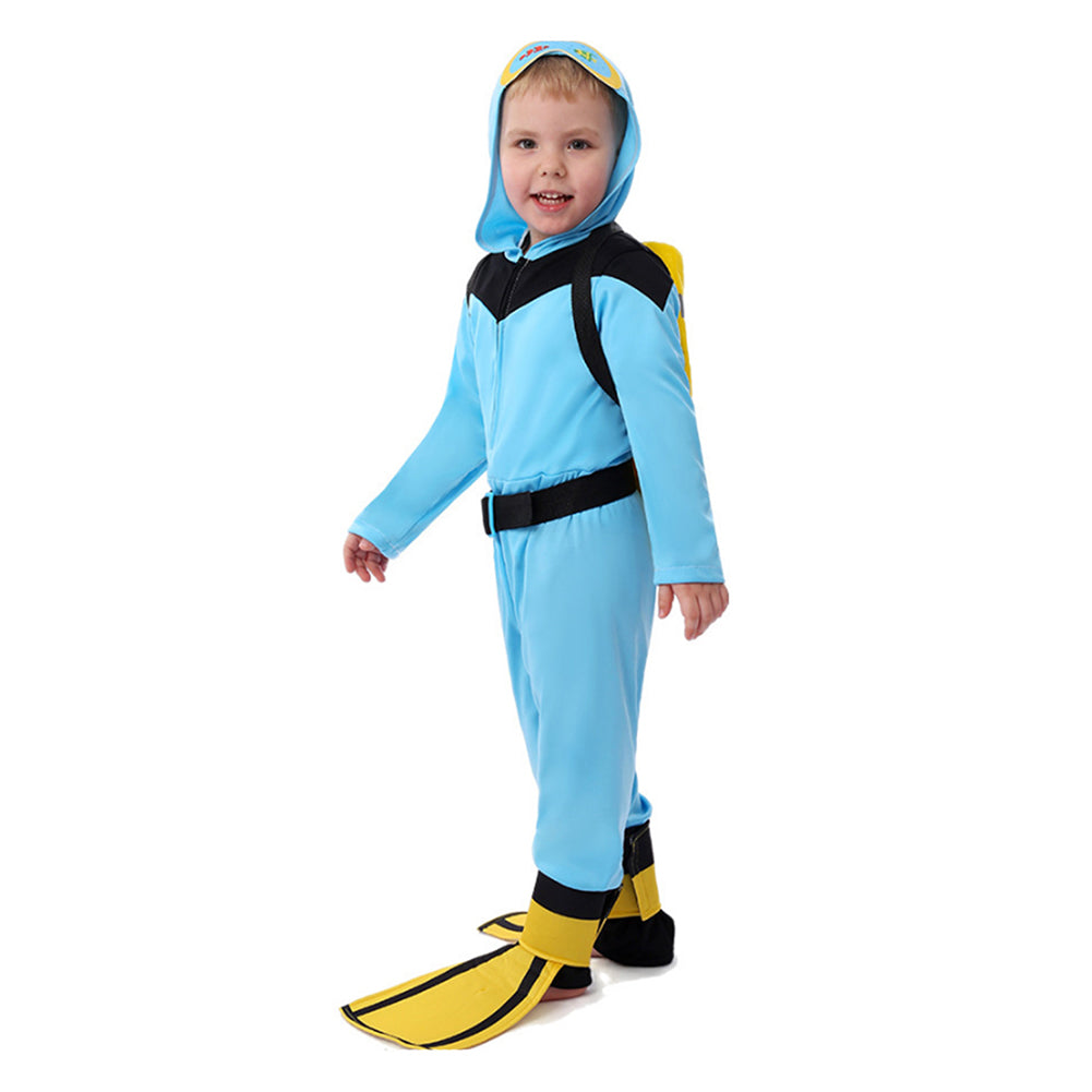 Kinder Taucheranzug professionelles Rollenspiel Cosplay Kostüm Halloween Karneval Party Anzug